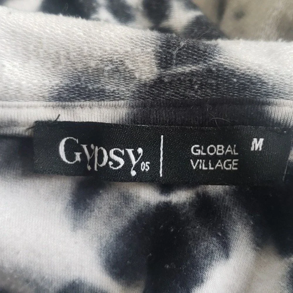 GYPSY 05 Hooded Pullover Sweatshirt Black White Tie Dye - Picture 9 of 9